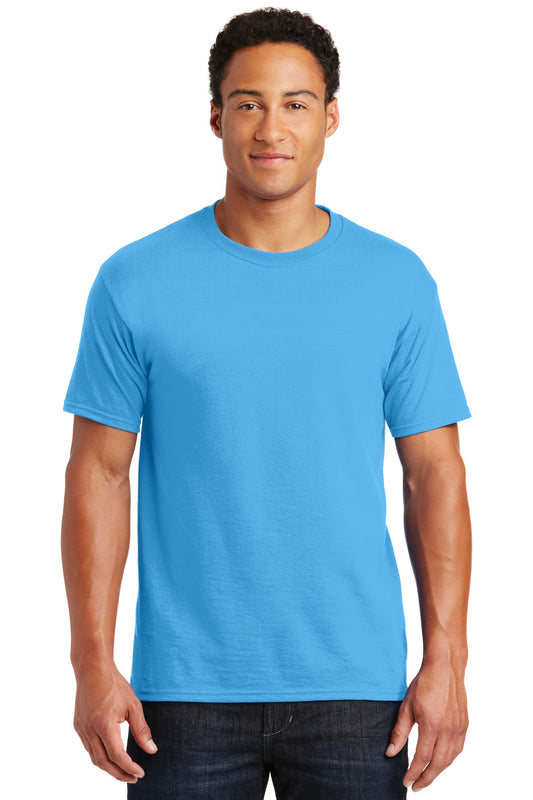 Front View of Aquatic Blue Jerzees - Dri-Power 50/50 Cotton/Poly T-Shirt. 29M - S