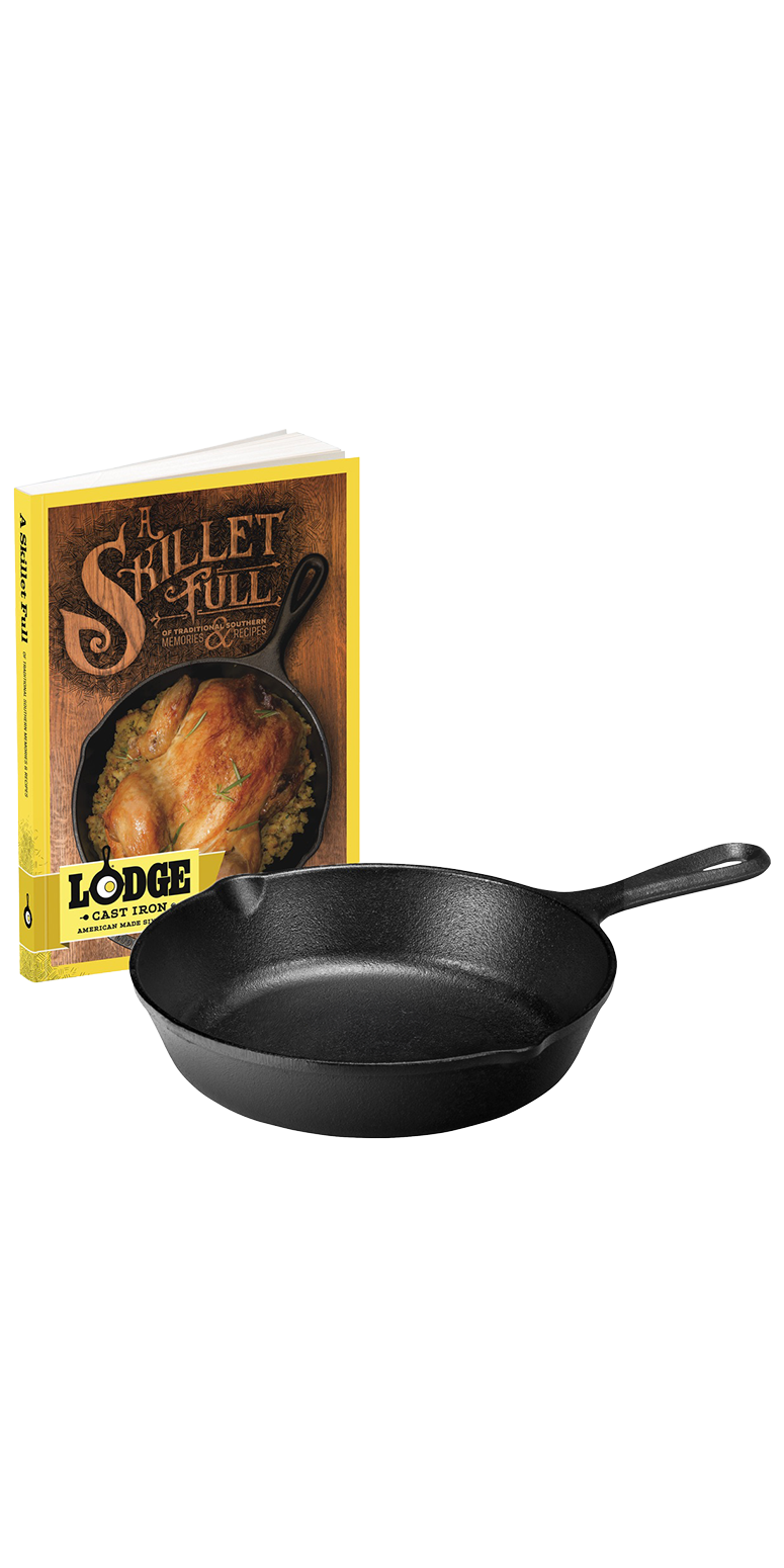 Lodge® 8" Cast Iron/Skillet Full Cookbook Gift Set
