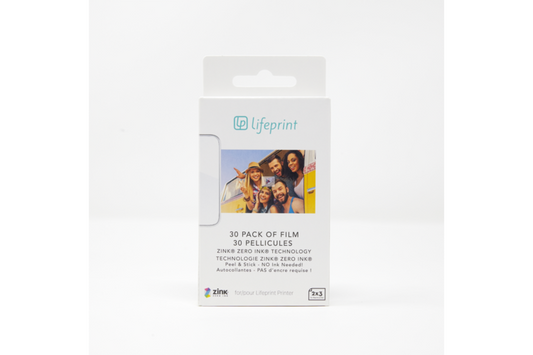 Lifeprint Photo Paper - Sticky Back 30-Pack, for 2x3 printer