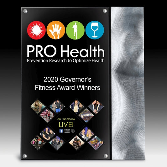 Striped Metal Plaque - Laser Engraved - (8" x 10" x 1/2")