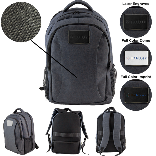 Grey 3 Zippers Large Storage Backpack