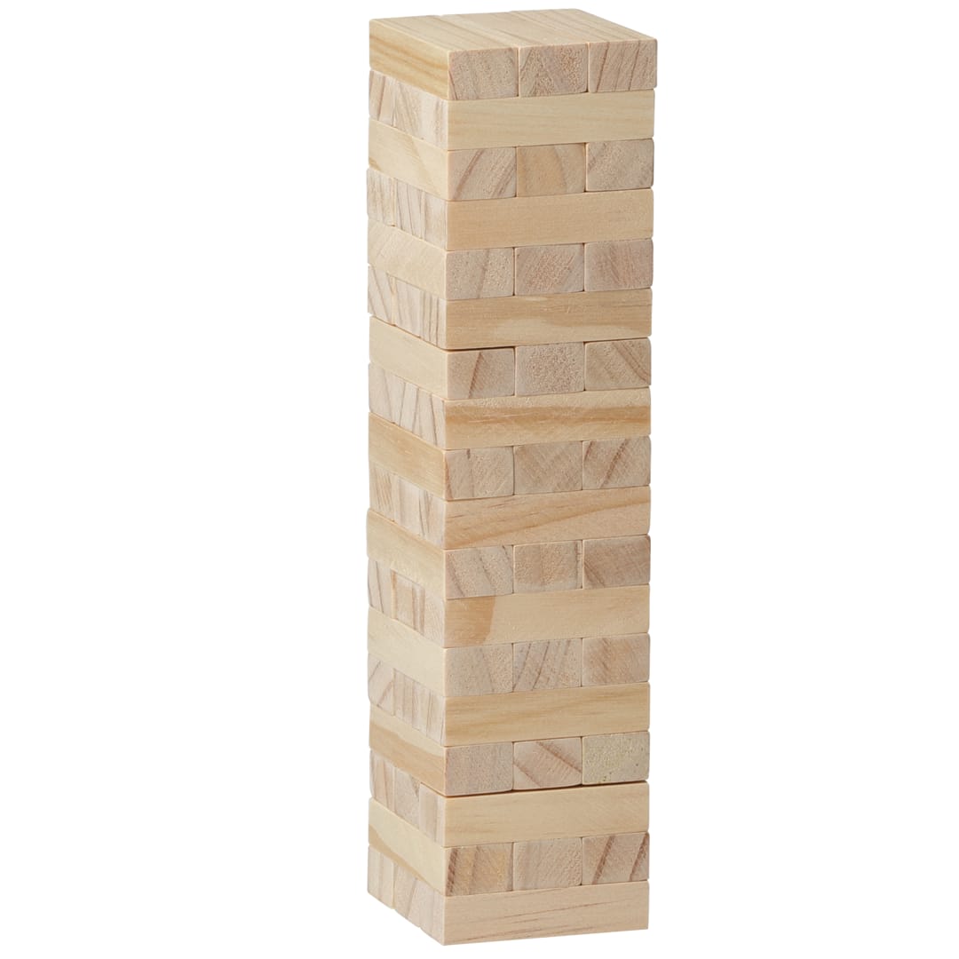 Brown Tumbling Tower Wood Block Stacking Game