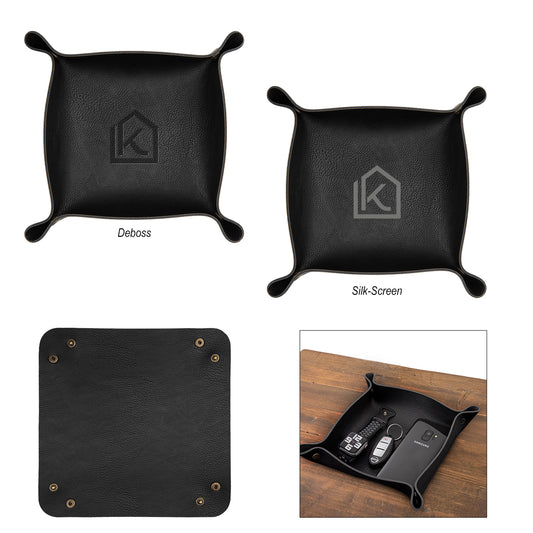 BLACK Leatherette Catchall Tray