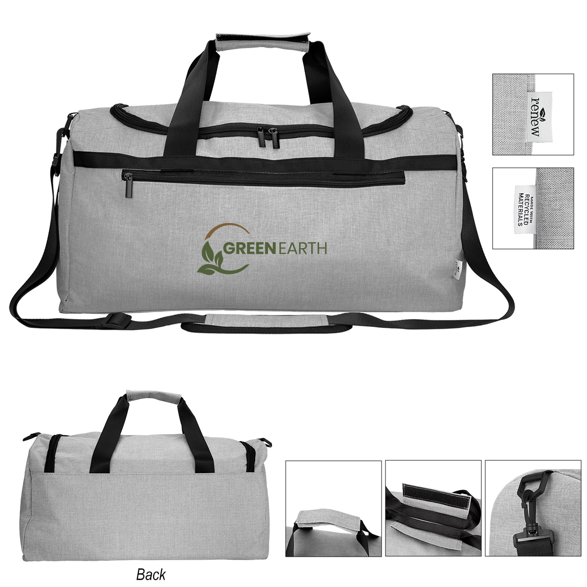 GRAY Habitat rPET Heathered Duffel Bag
