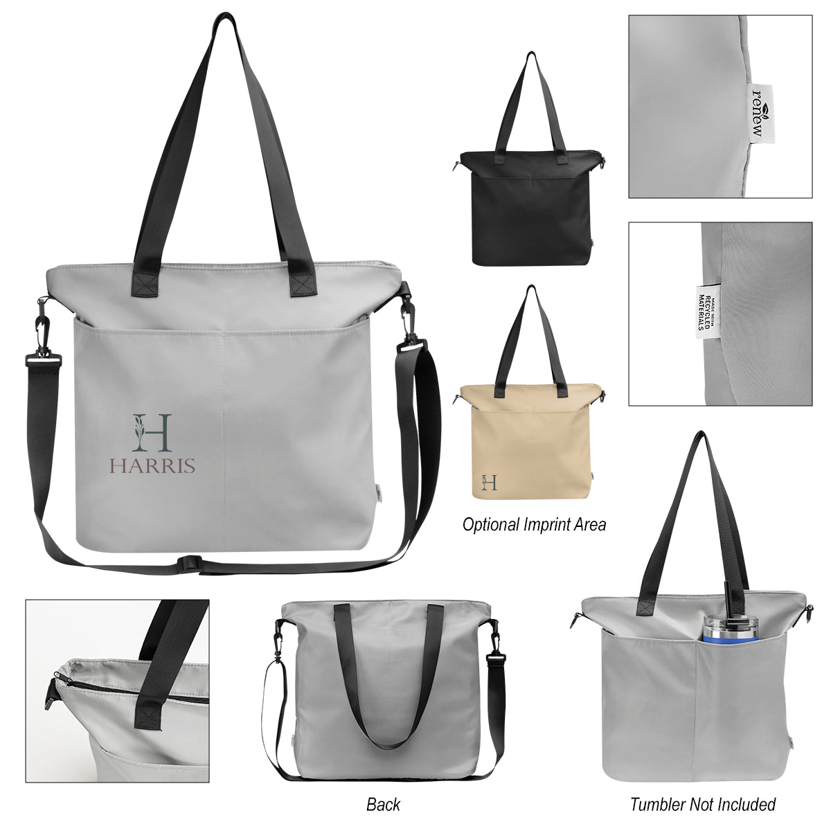 BLACK Intrepid rPET Laptop Tote Bag