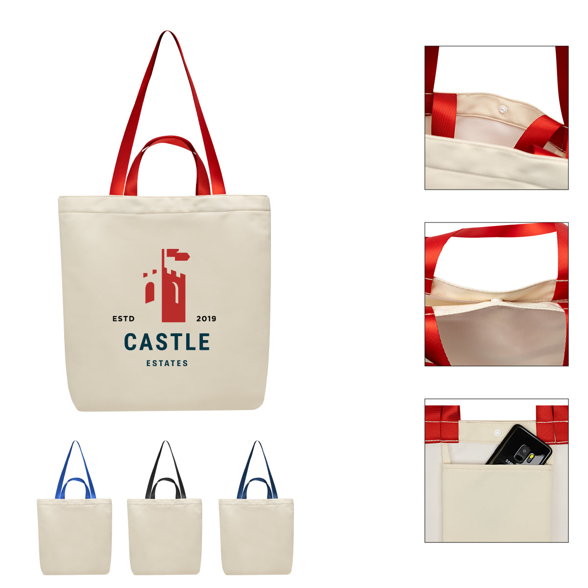 NATURAL WITH BLACK Melissa Tote Bag