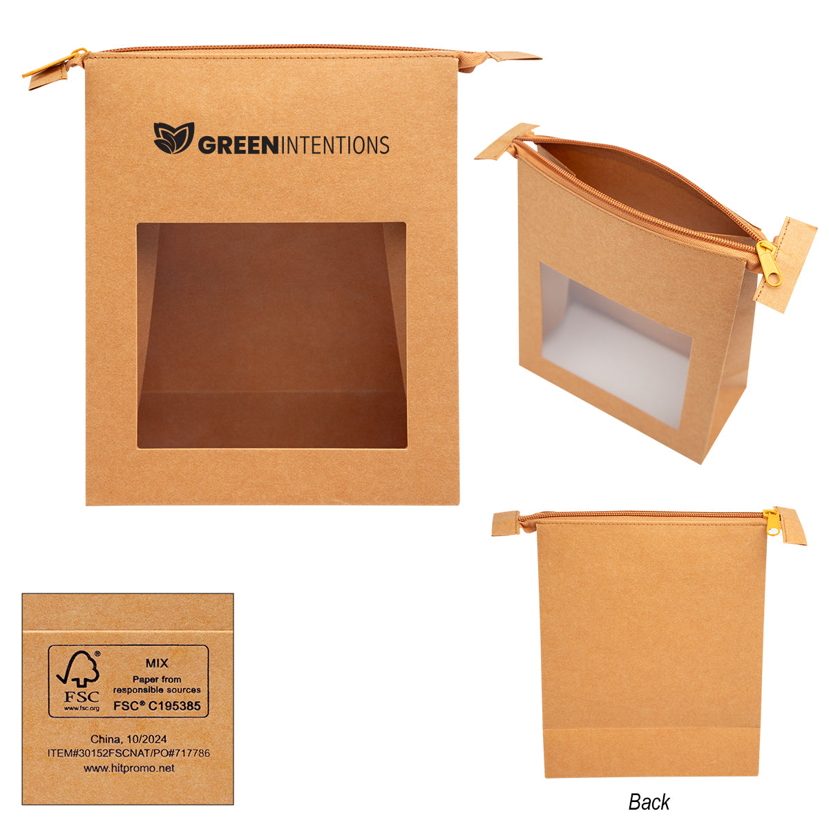 FSC NATURAL Kraft Paper Zippered Pouch