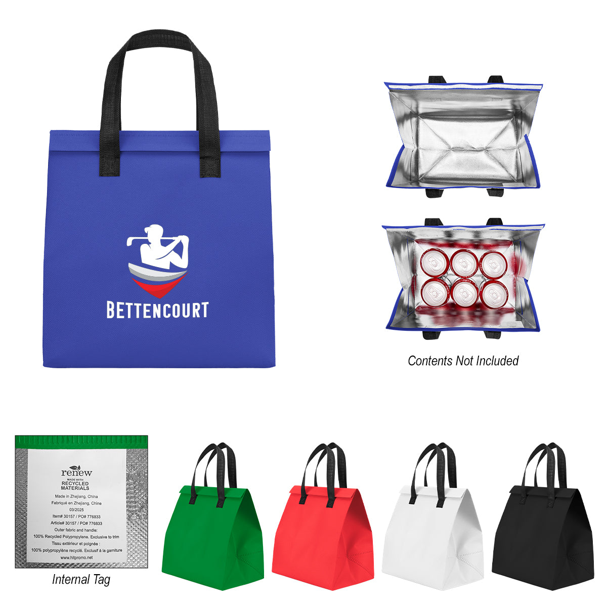 BLACK Corbin rPET Non-Woven 10 Can Cooler Bag