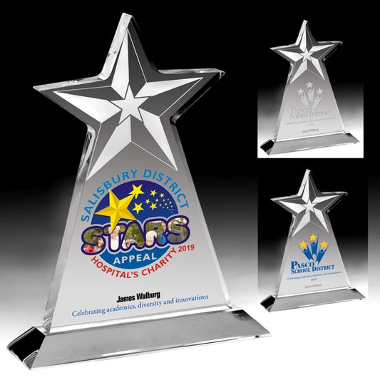 Vertical Star Award - Laser Engraved