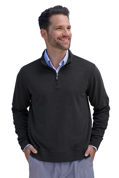 Black Luxe 1/4 Zip Pullover - S