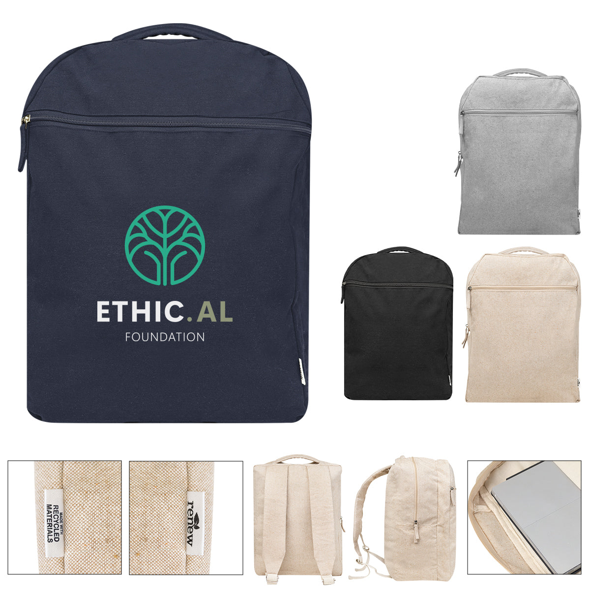 BLACK Arden Recycled Cotton Backpack