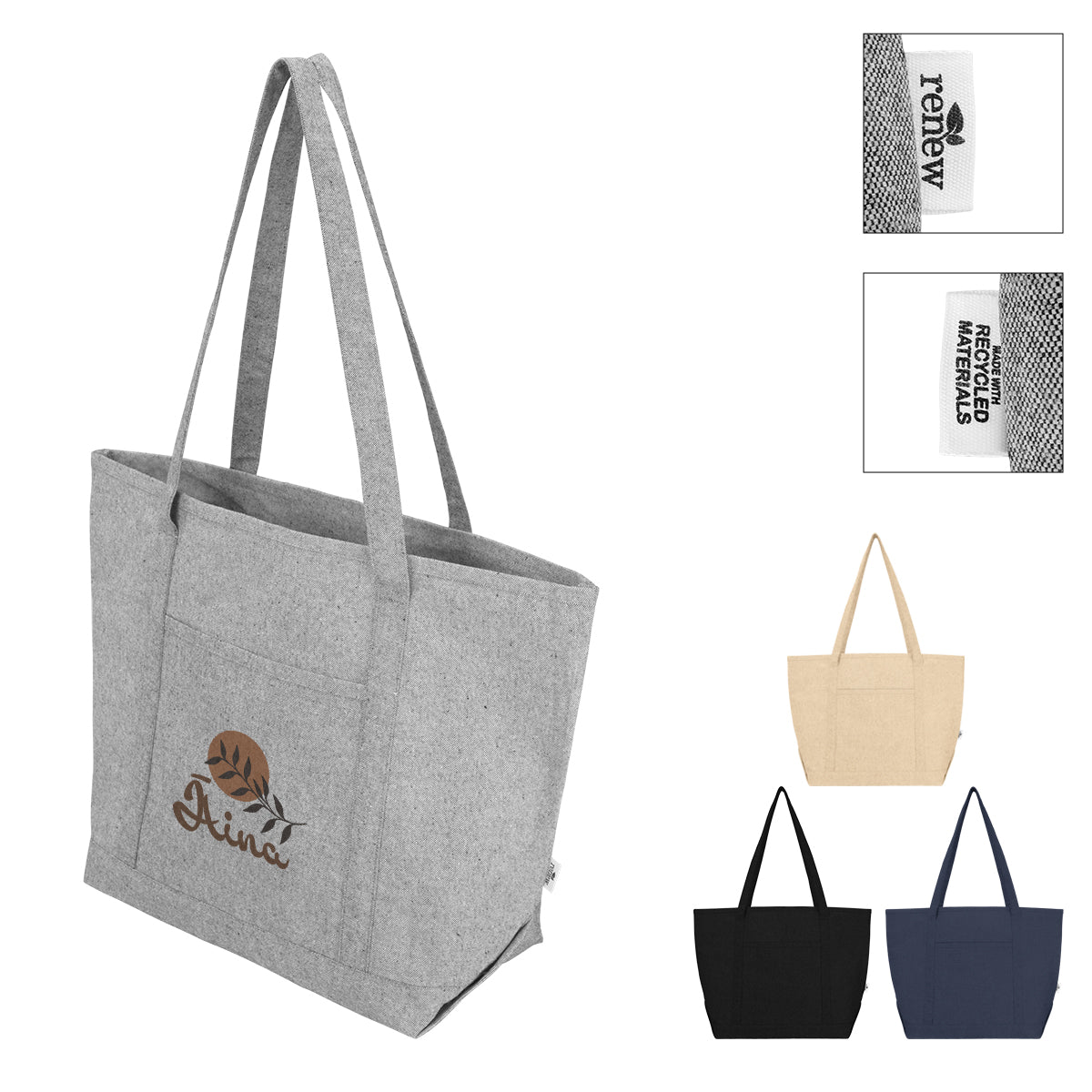 BLACK Cailee Recycled Cotton Starboard Tote Bag