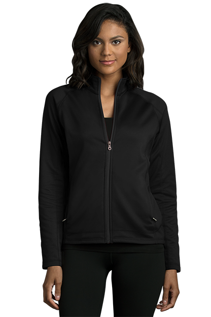 Black Women's Brushed Back Micro-Fleece Full-Zip Jacket - XS