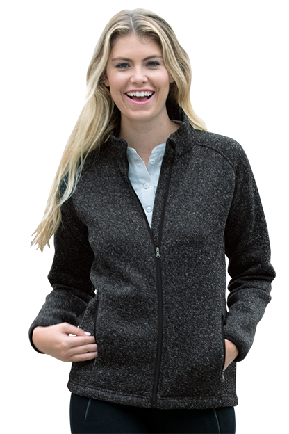 Black Heather Women's Summit Sweater-Fleece Jacket - XS