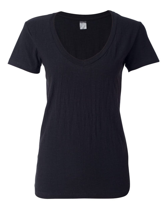 Women's V-Neck Slub T-Shirt - 8169