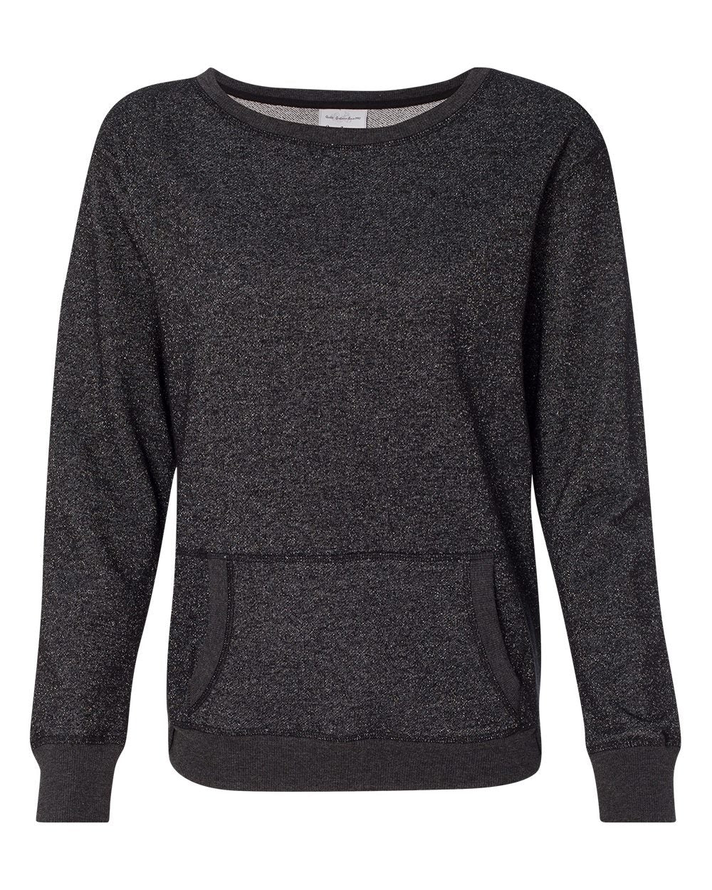 Women’s Glitter French Terry Wide Neck Sweatshirt - 8867