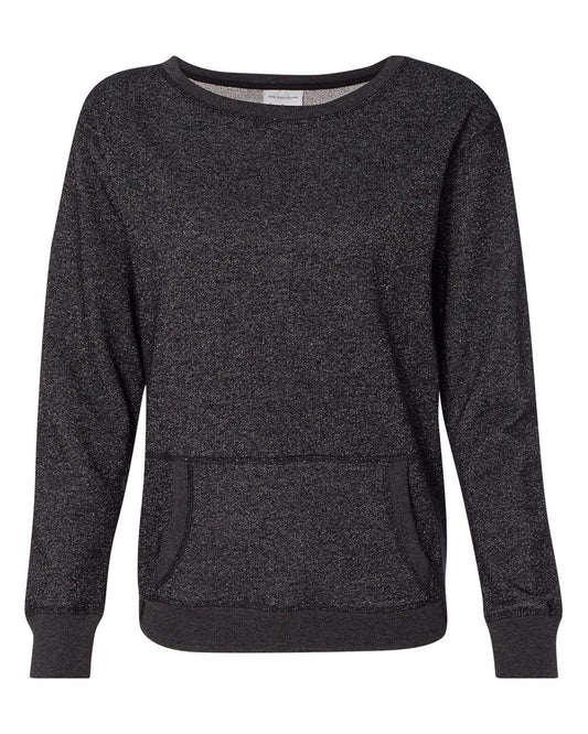 Women’s Glitter French Terry Wide Neck Sweatshirt - 8867