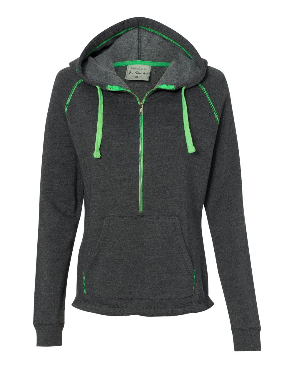 Women's Triblend Half-Zip Hooded Sweatshirt - 8876