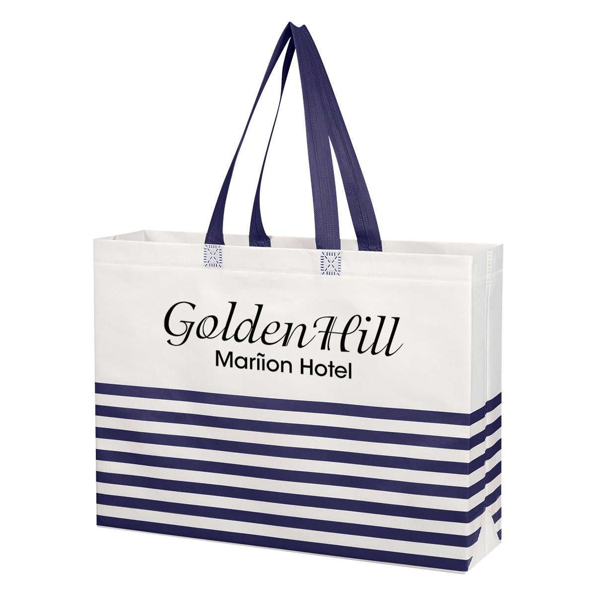 Non-Woven Horizontal Stripe Tote Bag