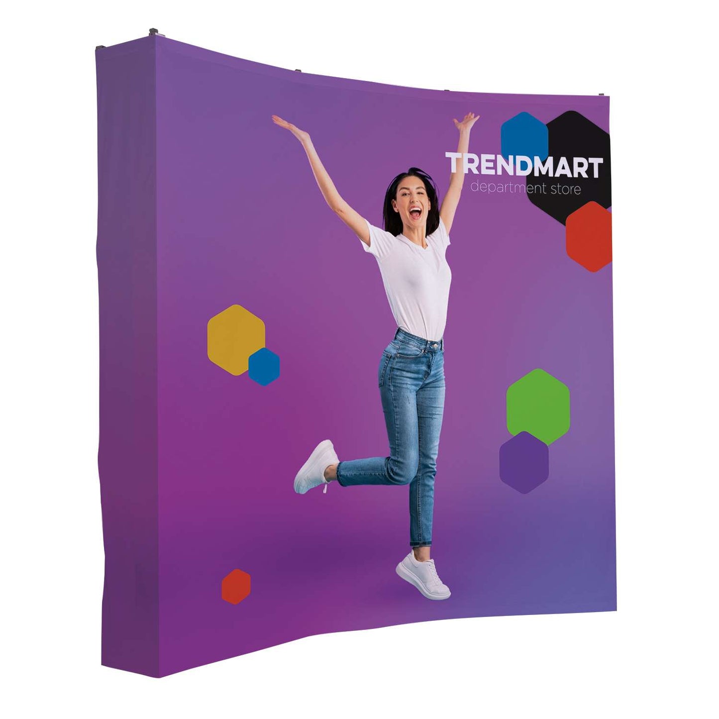 8' Curved Splash Floor Display Wrap Kit (Recycled Polyester Knit)