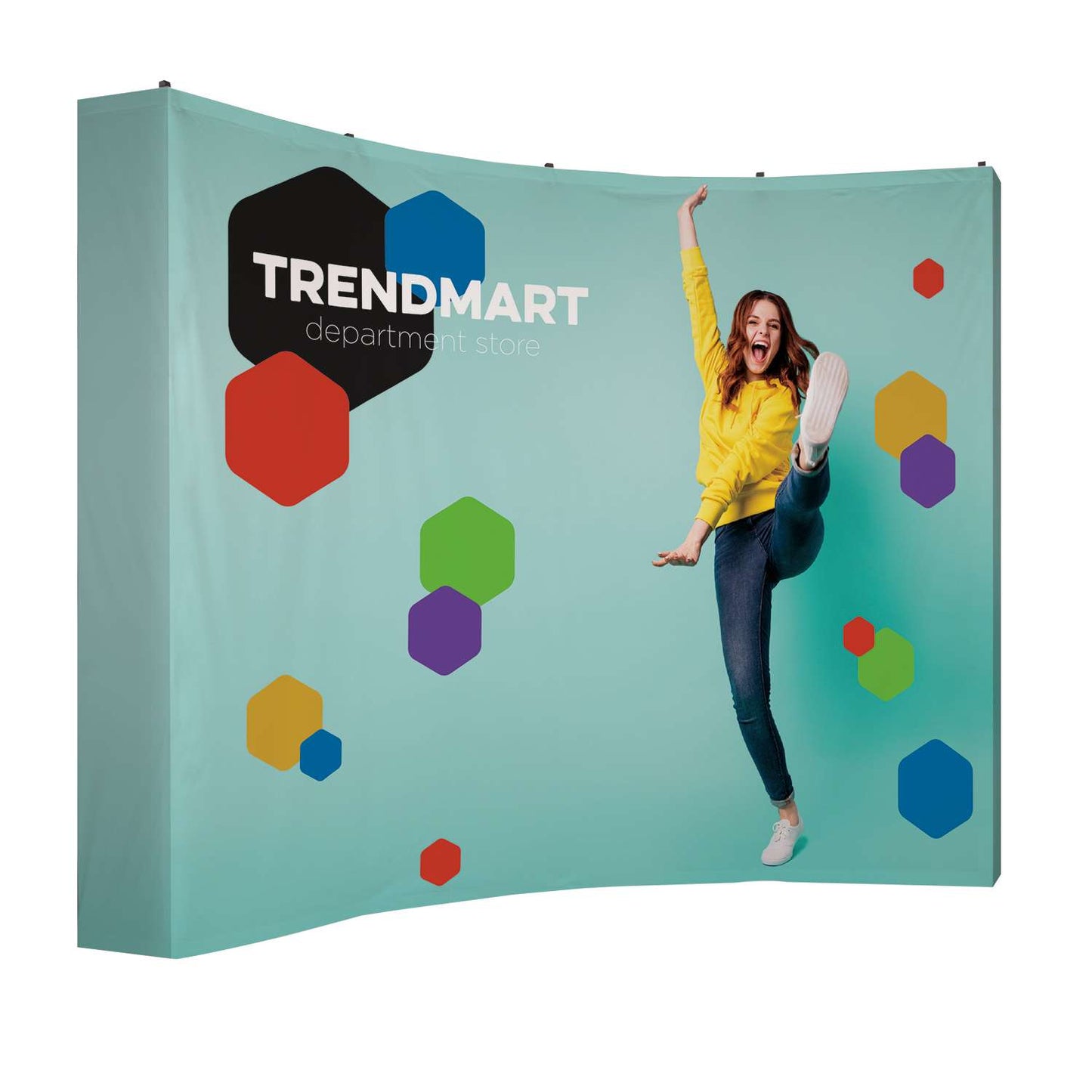 10' Curved Splash Floor Display Wrap Kit (Recycled Polyester Knit)