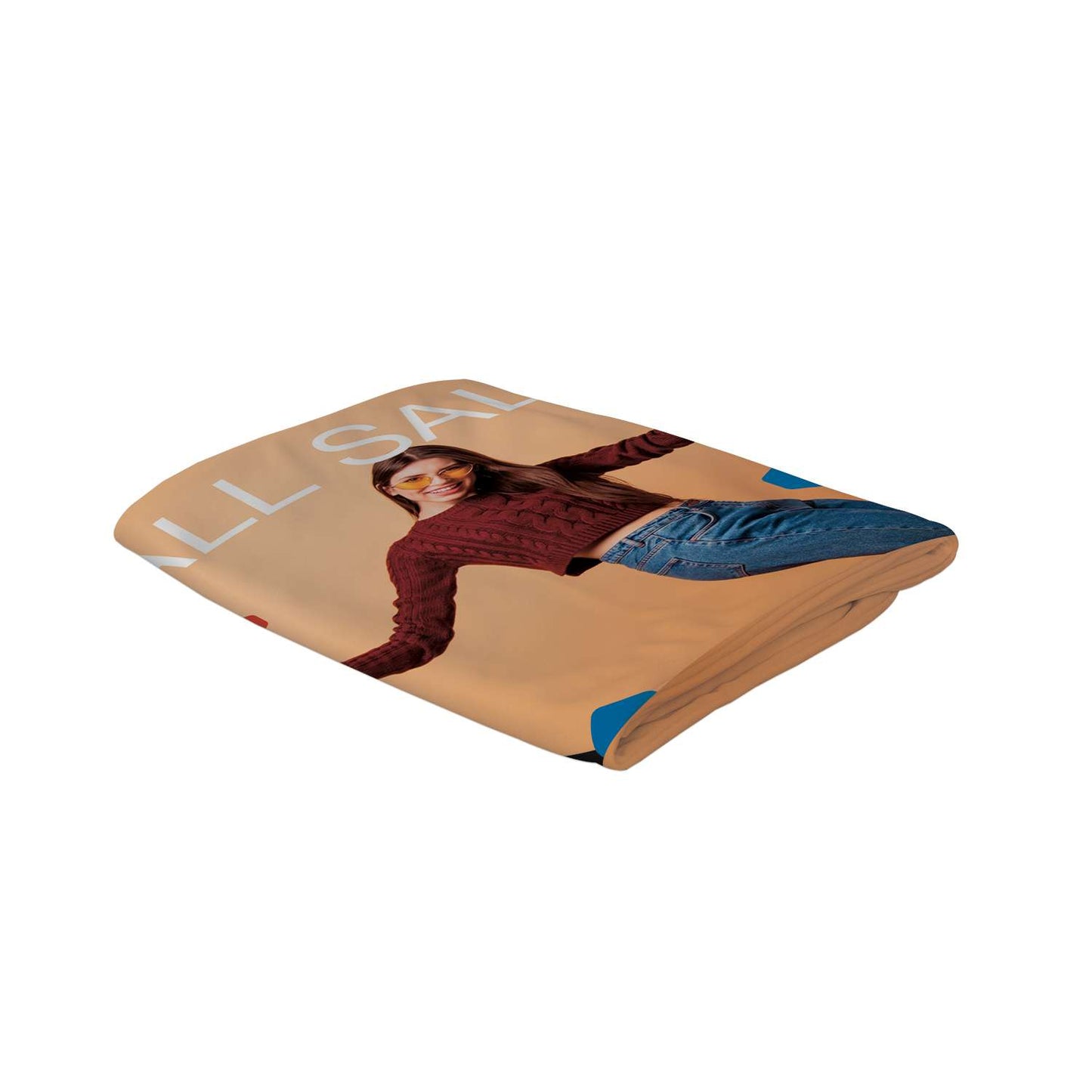 5' Straight Splash Floor Display 4-Sided Graphic Panel (Recycled Polyester Knit)