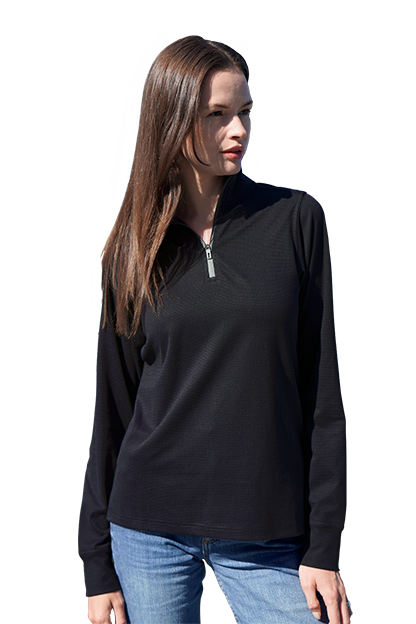 Black Women’s Grid ¼ Zip Pullover - XS
