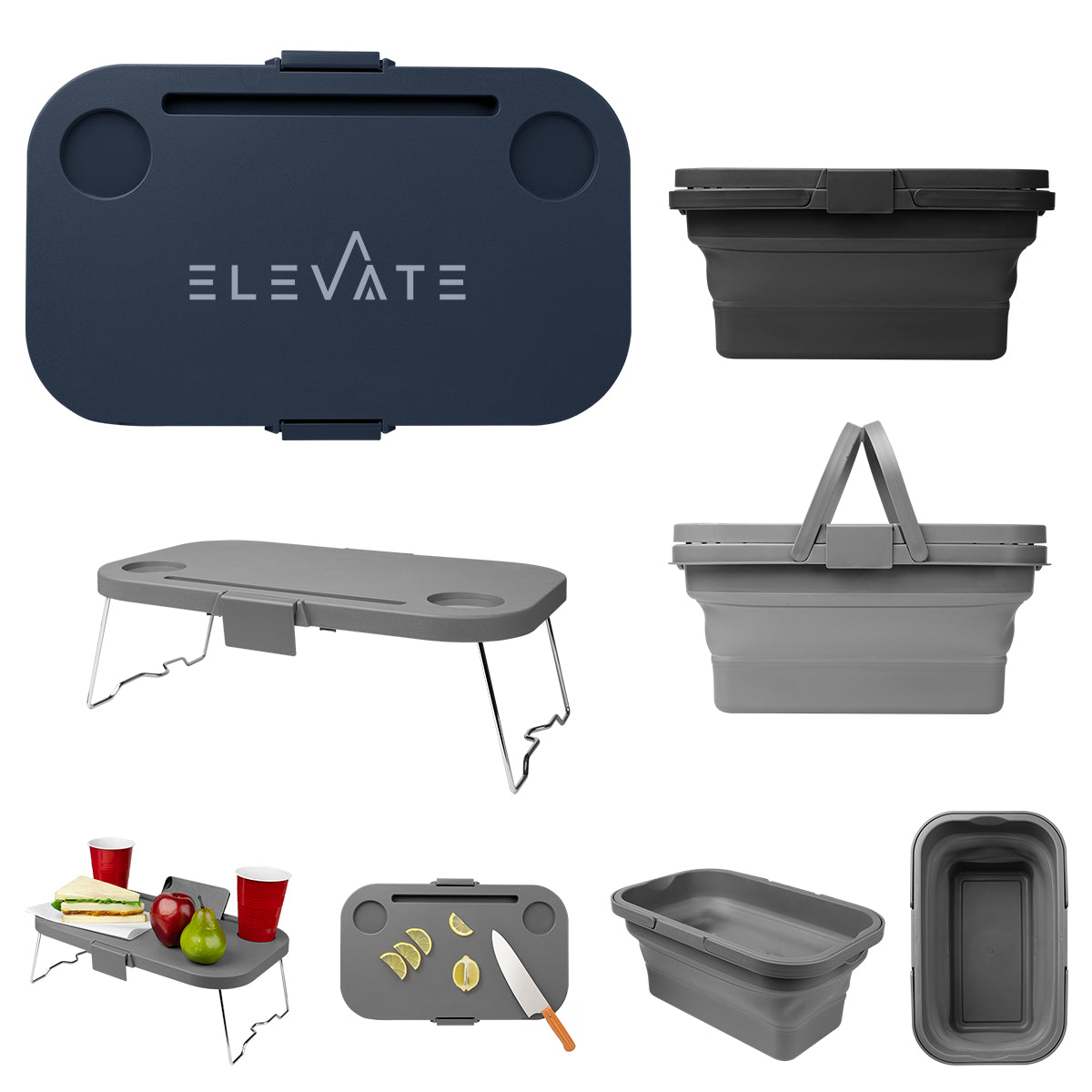 BLACK Collapsible Picnic Basket Cooler