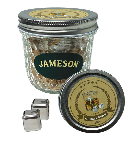Glass Jar Whiskey Stone Gift Set
