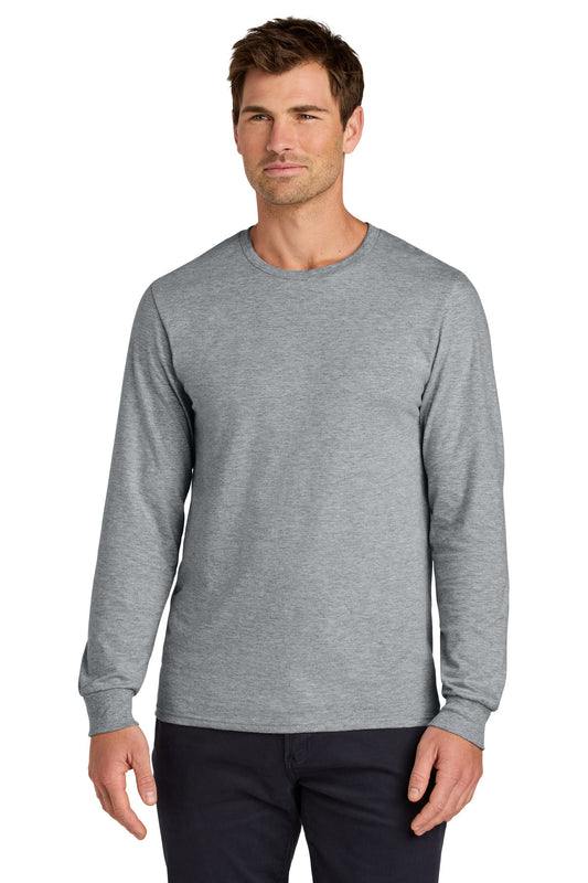 Front View of AthlHthr Jerzees Classics Unisex Cotton Long Sleeve T-Shirt 363L - S