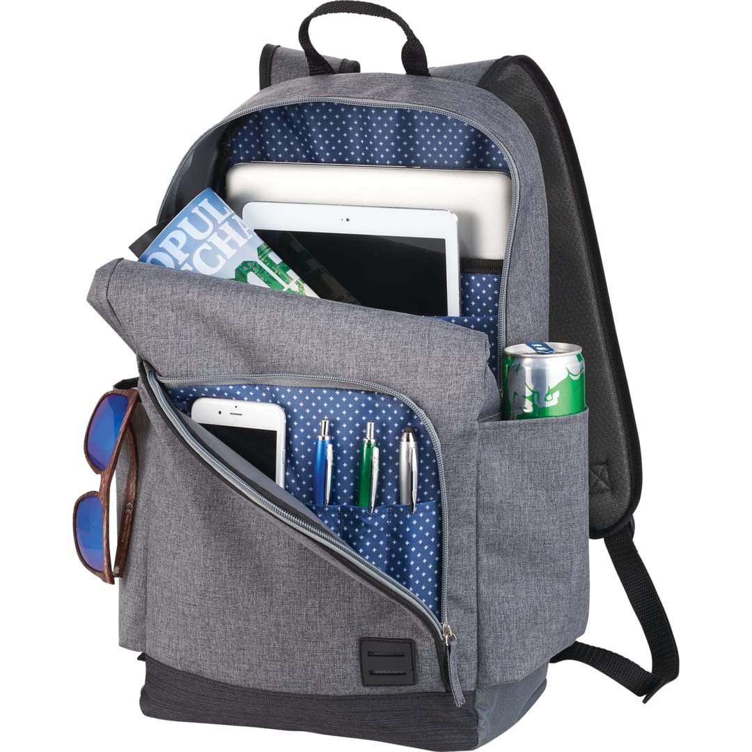 Front View of Gray Grayson 15" Computer Backpack