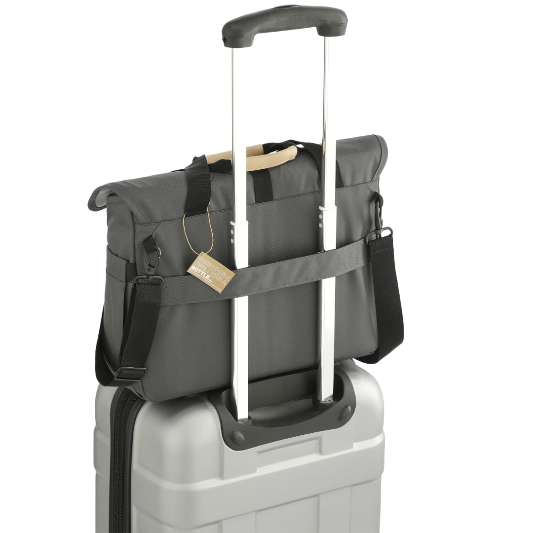 Front View of Gray Aft Recycled 15" Computer Messenger Bag
