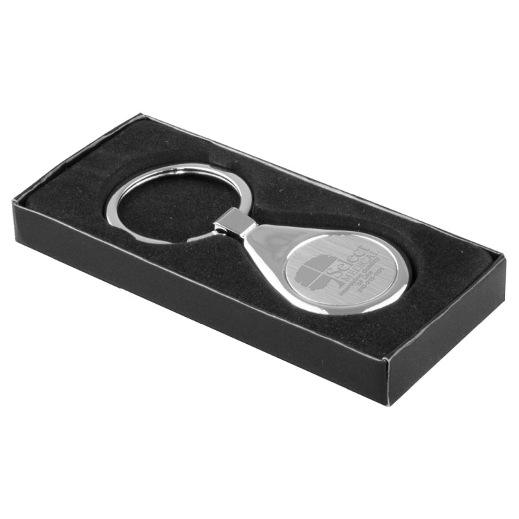 “Raindrop” Economy Metal Keyholder with PhotoImage Full Color Domed Imprint