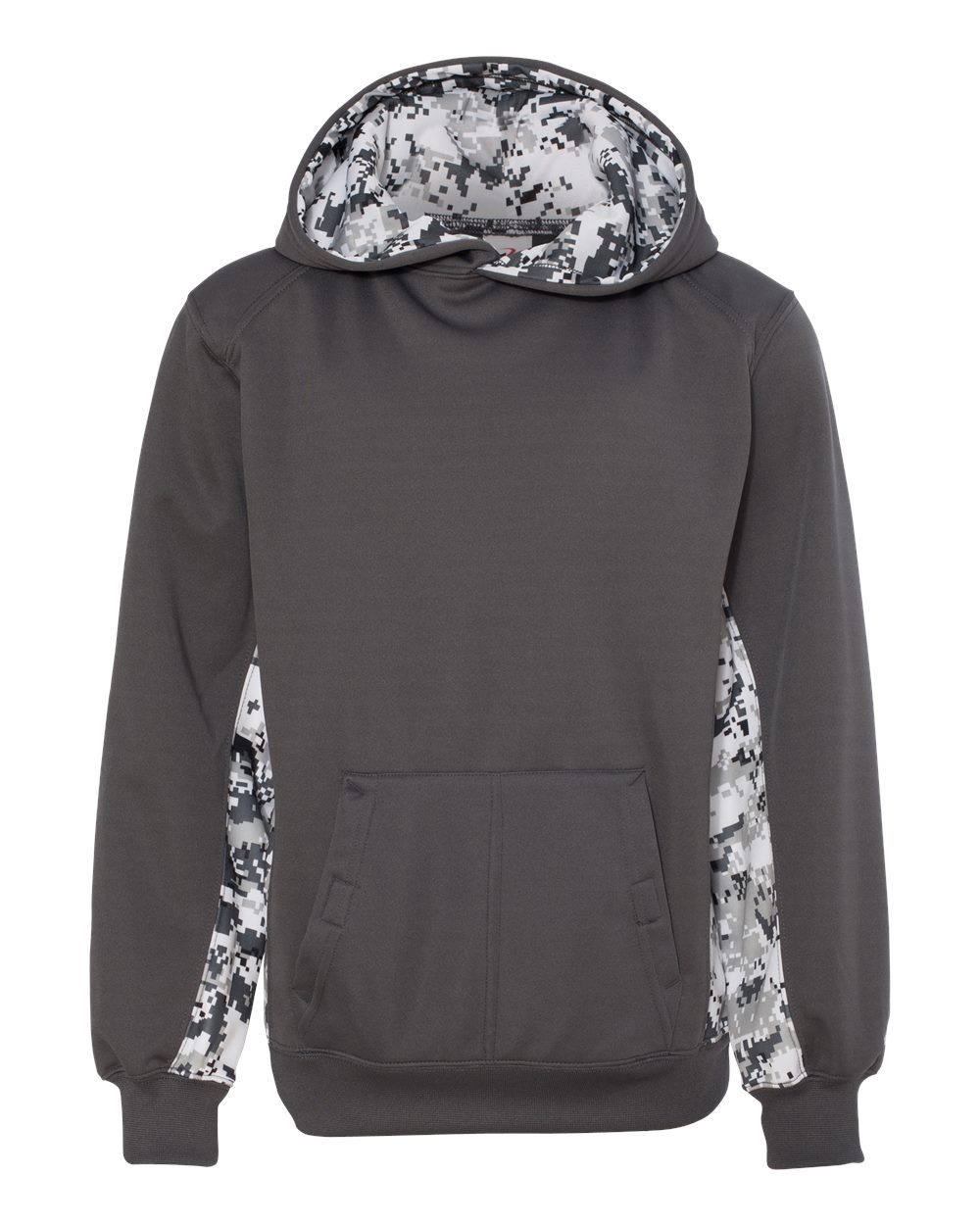 Youth Digital Camo Colorblock Performance Fleece Hooded Sweatshirt - 2464