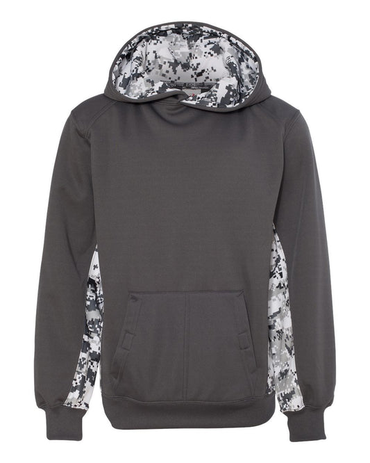 Youth Digital Camo Colorblock Performance Fleece Hooded Sweatshirt - 2464