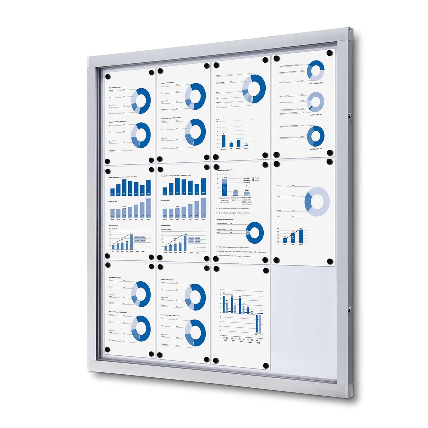 38"W x 40"H Indoor Enclosed Bulletin Board Safety Corner