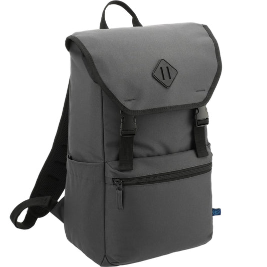 Front View of Gray Repreve® Ocean 15" Computer Rucksack