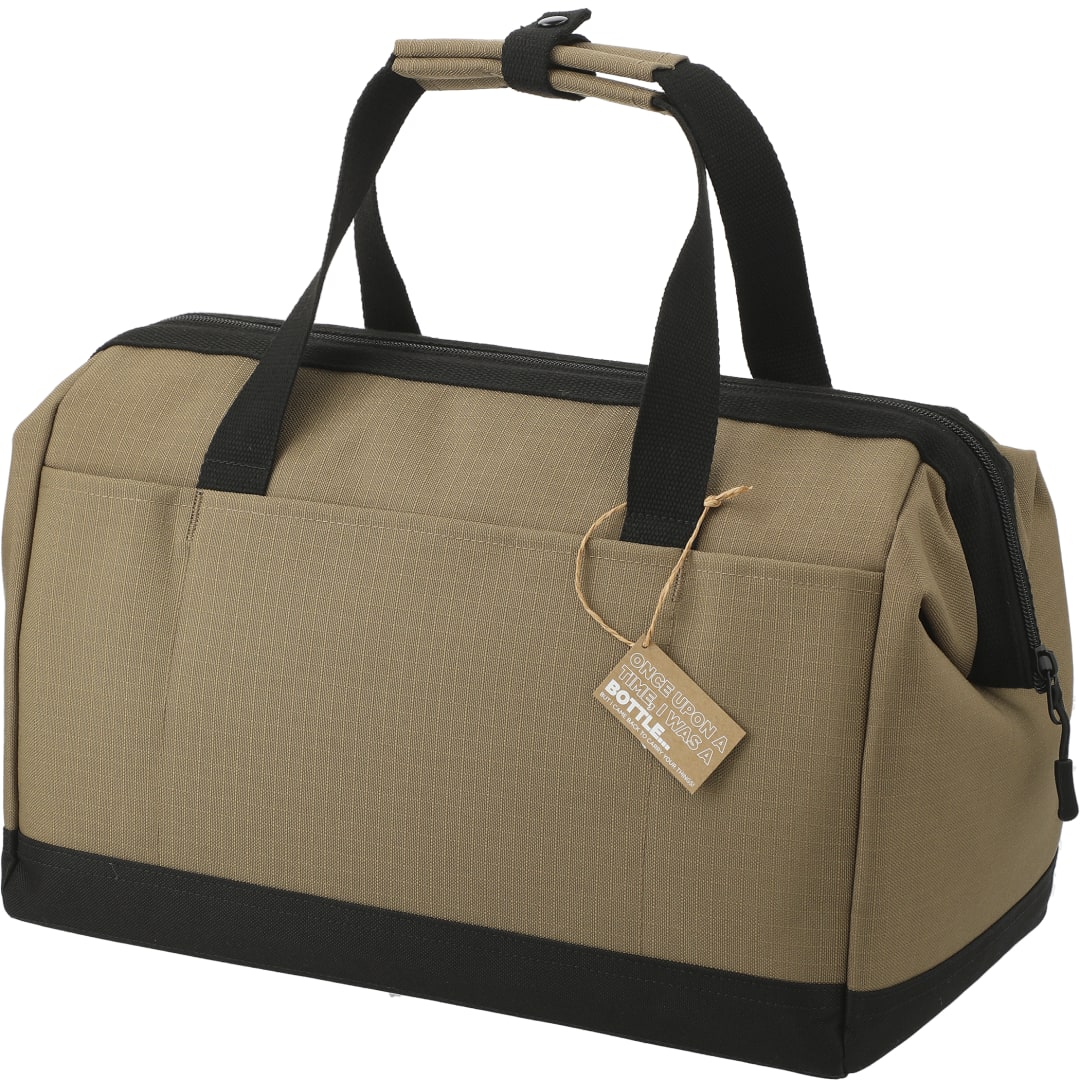 Front View of Brown NBN Recycled Utility Zippered Tool Tote