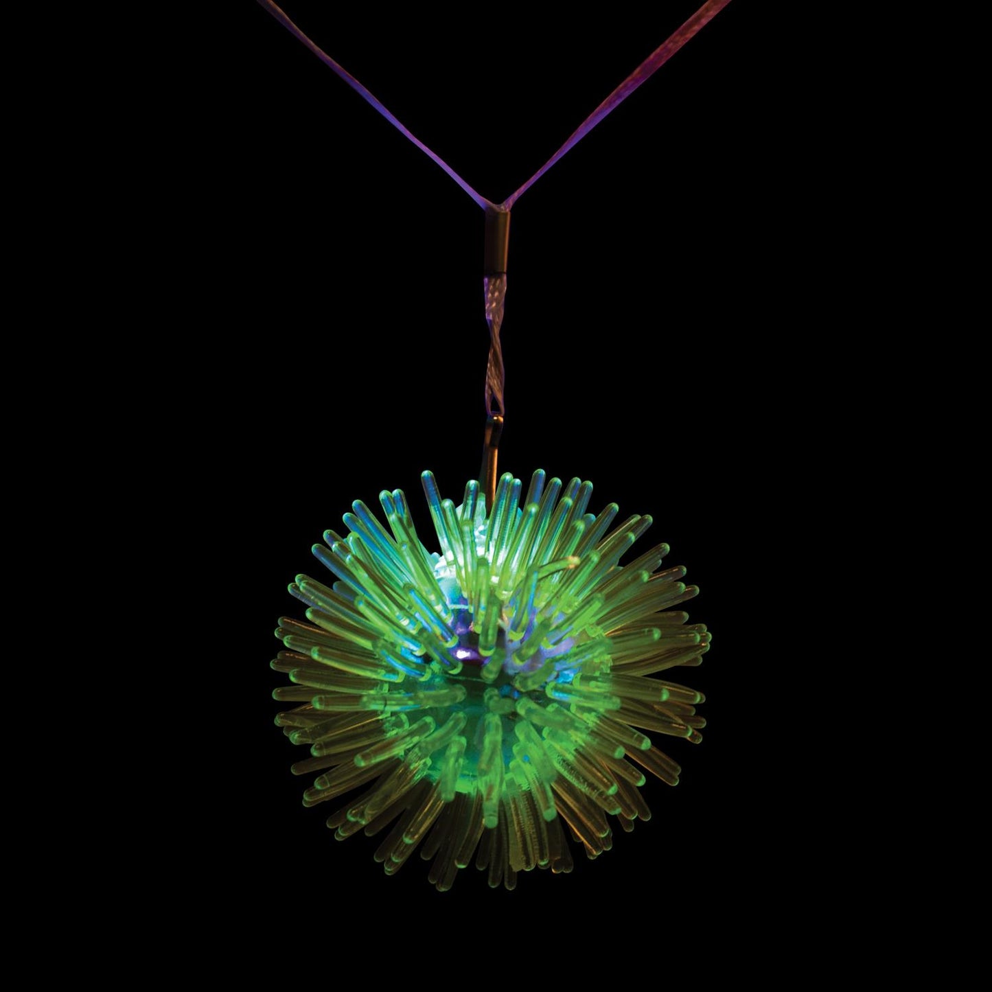 Multicolor 2 1/4' Flashing Porcupine Necklace