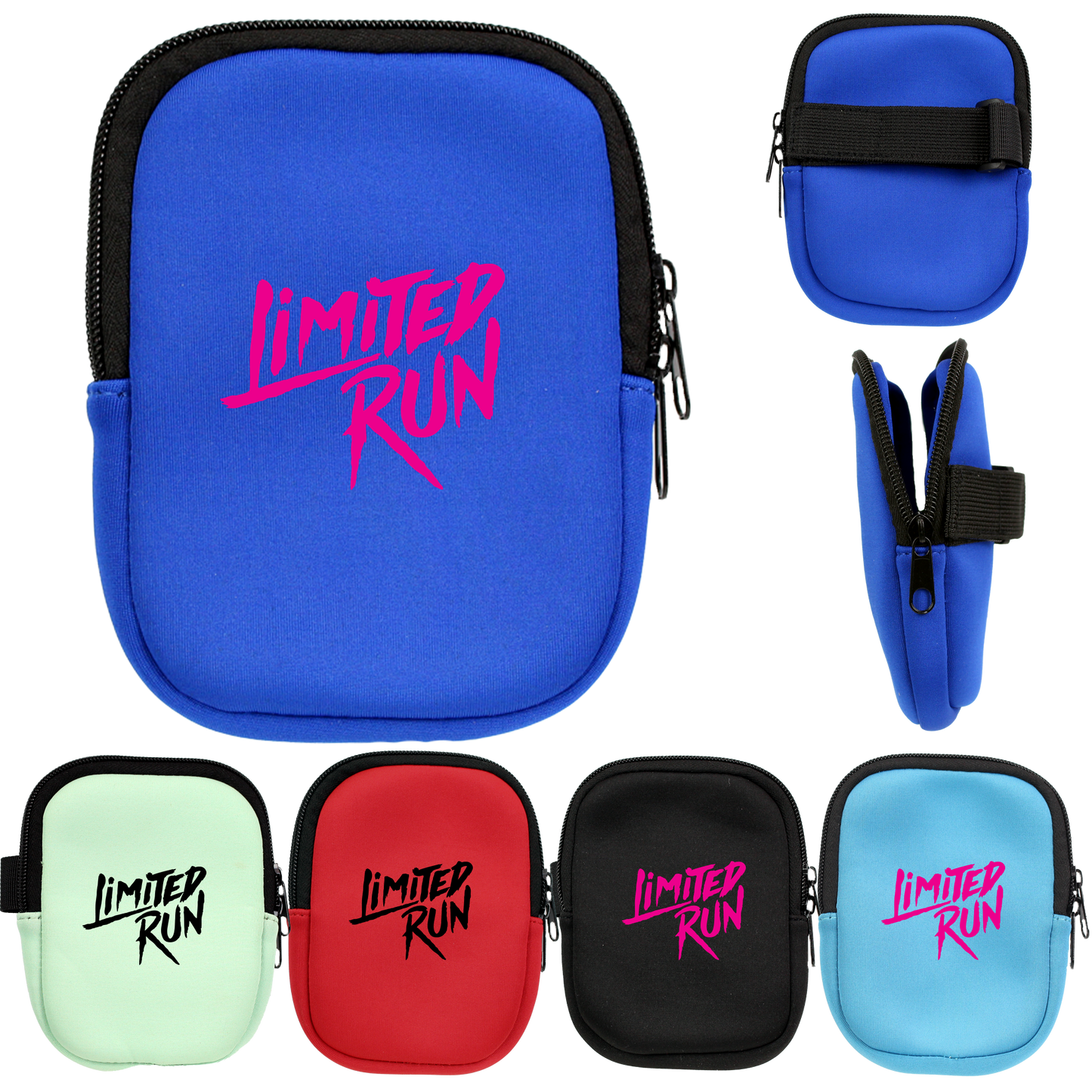 Azure Blue 3.9"H x 5.7"W Recycled Water Bottle Pouch