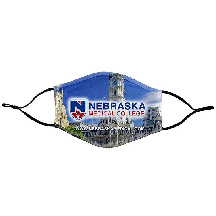 "PARAGON" Full Color Sublimation 3-Ply Washable & Reusable Cotton/Polyester Face Mask with Ear Loop