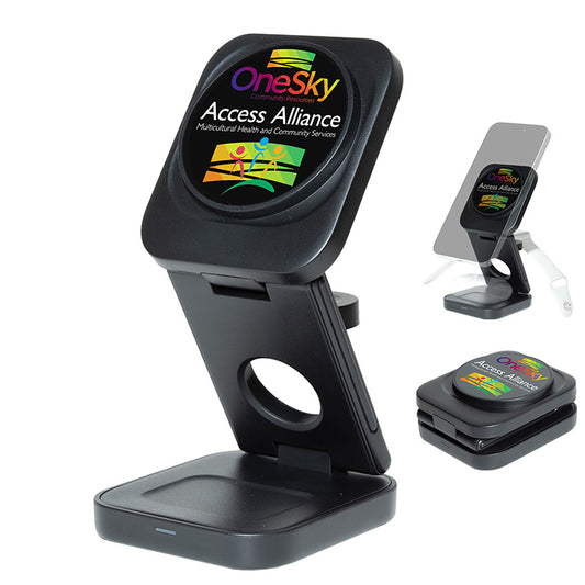 “AMPSTATION” 3-in-1 15W Wireless Charging Station