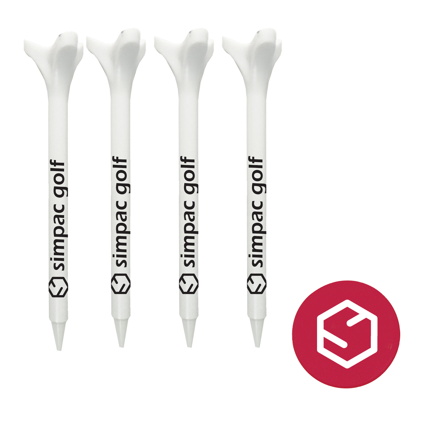 4 - 2-3/4" Bio-Composite Golf Tees with 1 Ball Marker