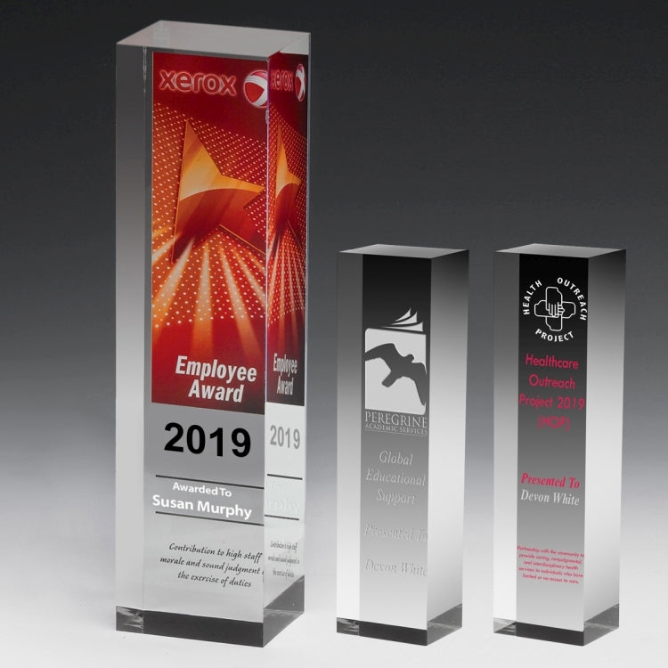 Laser Engraved Monument Obelisk Award - 9 1/2"