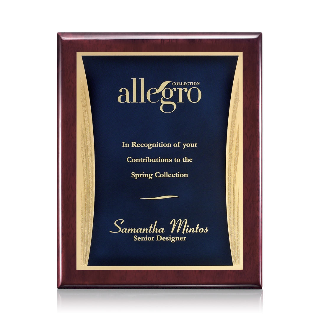 Oakleigh/Showtime Plaque - Rosewood/Blue