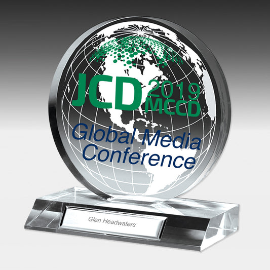 Screen Printed Globe Award - 6" Dia