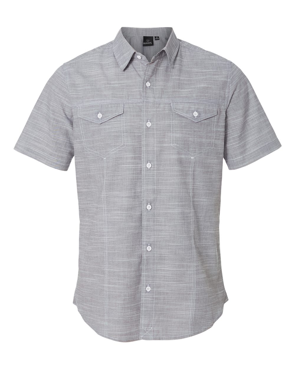 Men's Textured Solid Short Sleeve Shirt - 9247