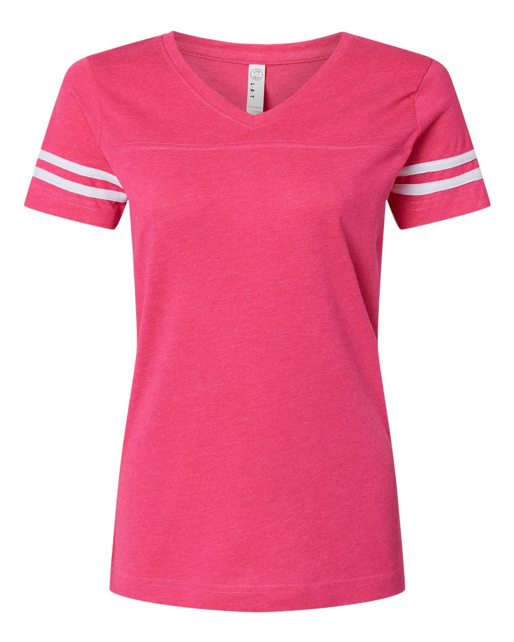 Women's Football V-Neck Fine Jersey Tee - 3537