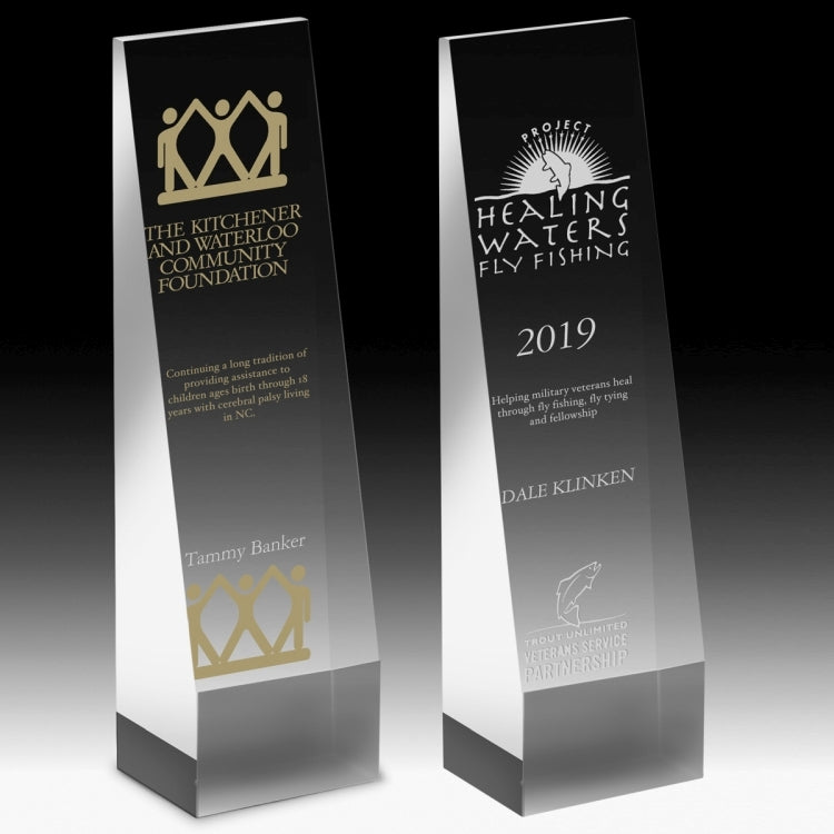 Screen Printed Angled Obelisk Award (9")