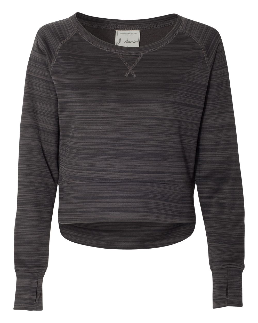 Women's Odyssey Striped Performance Fleece Hi-Low Crewneck Sweatshirt - 8663